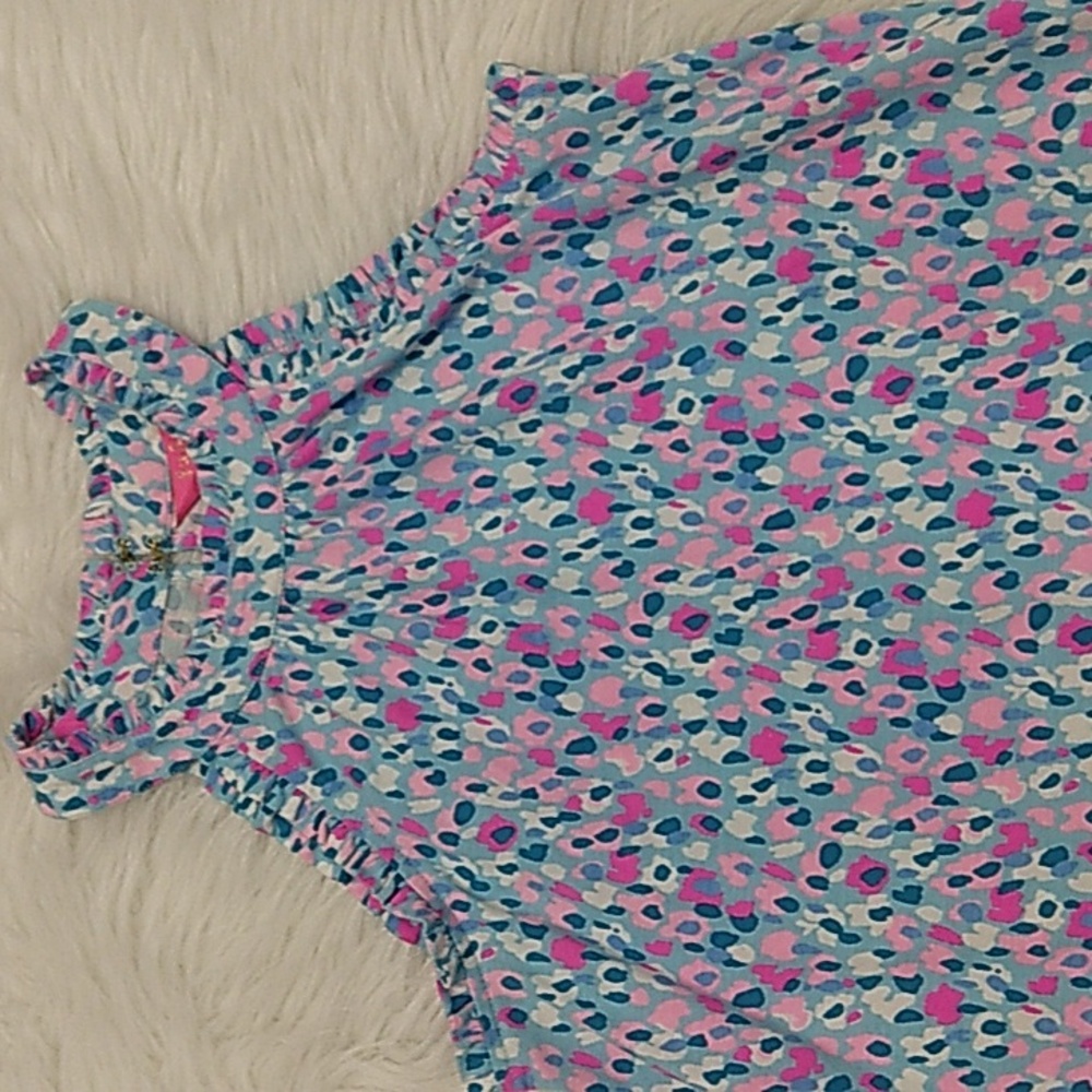 Lilly Pulitzer Jerrica Hottie Dottie Women's Top Size XXS Sleeveless Ruffle Trim - Picture 2 of 9